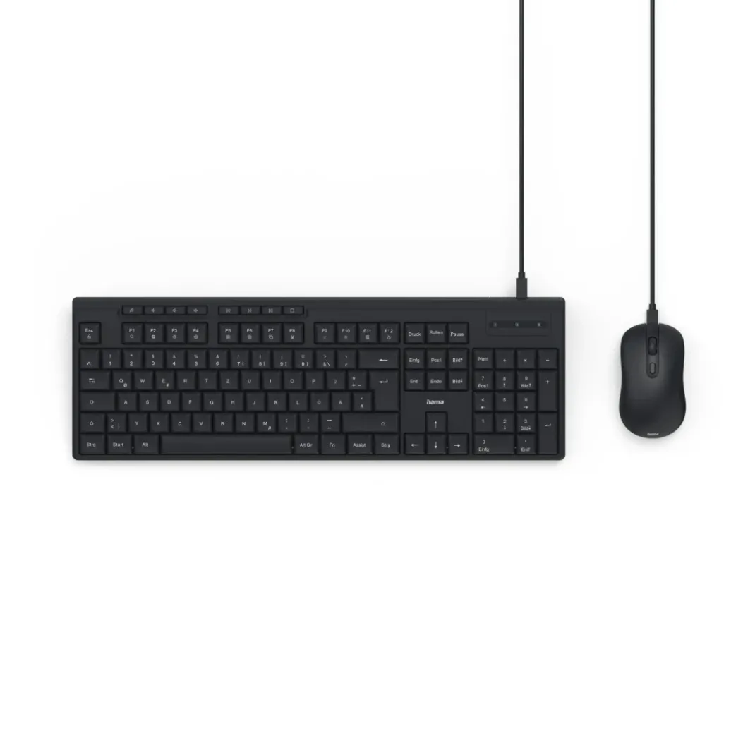 USB-Tastatur-Maus-Set "CKM-200", kabelgebunden, Media-Tasten, SW, QWERTZ DE