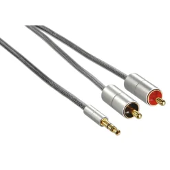 Verbindungskabel "AluLine" Klinkenst. 3,5 mm, stereo - 2x Cinch-Stecker, 1m