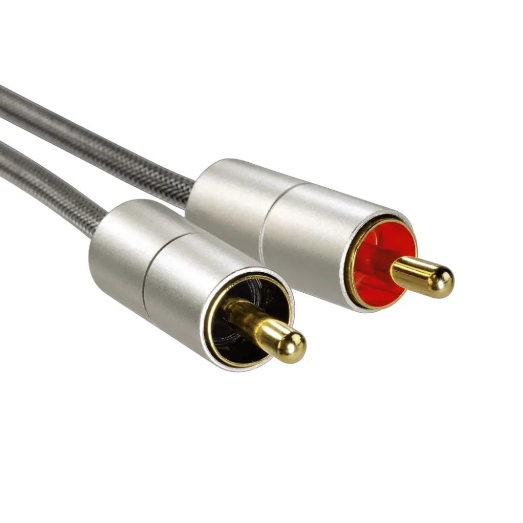 Verbindungskabel "AluLine" Klinkenst. 3,5 mm, stereo - 2x Cinch-Stecker, 1m