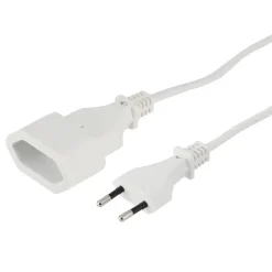 Verlängerungskabel mit Eurostecker, für innen, 3 m, Weiß