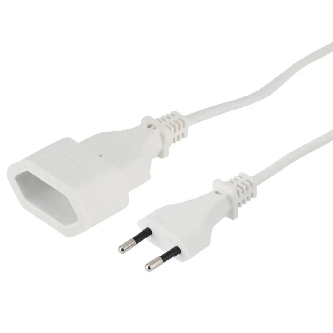 Verlängerungskabel mit Eurostecker, für innen, 3 m, Weiß