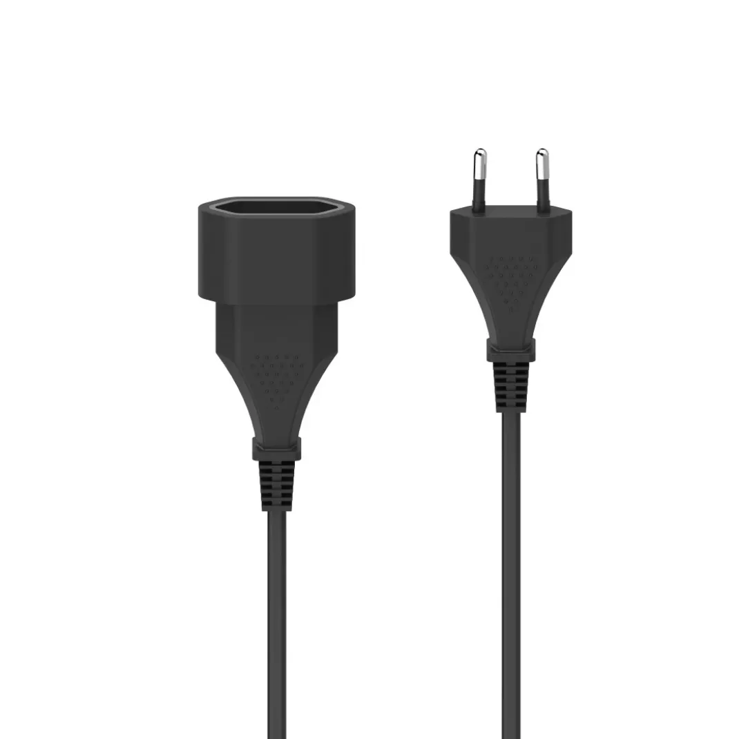 Verlängerungskabel mit Eurostecker, für innen, 5 m, Schwarz