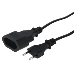 Verlängerungskabel mit Eurostecker, für innen, 5 m, Schwarz