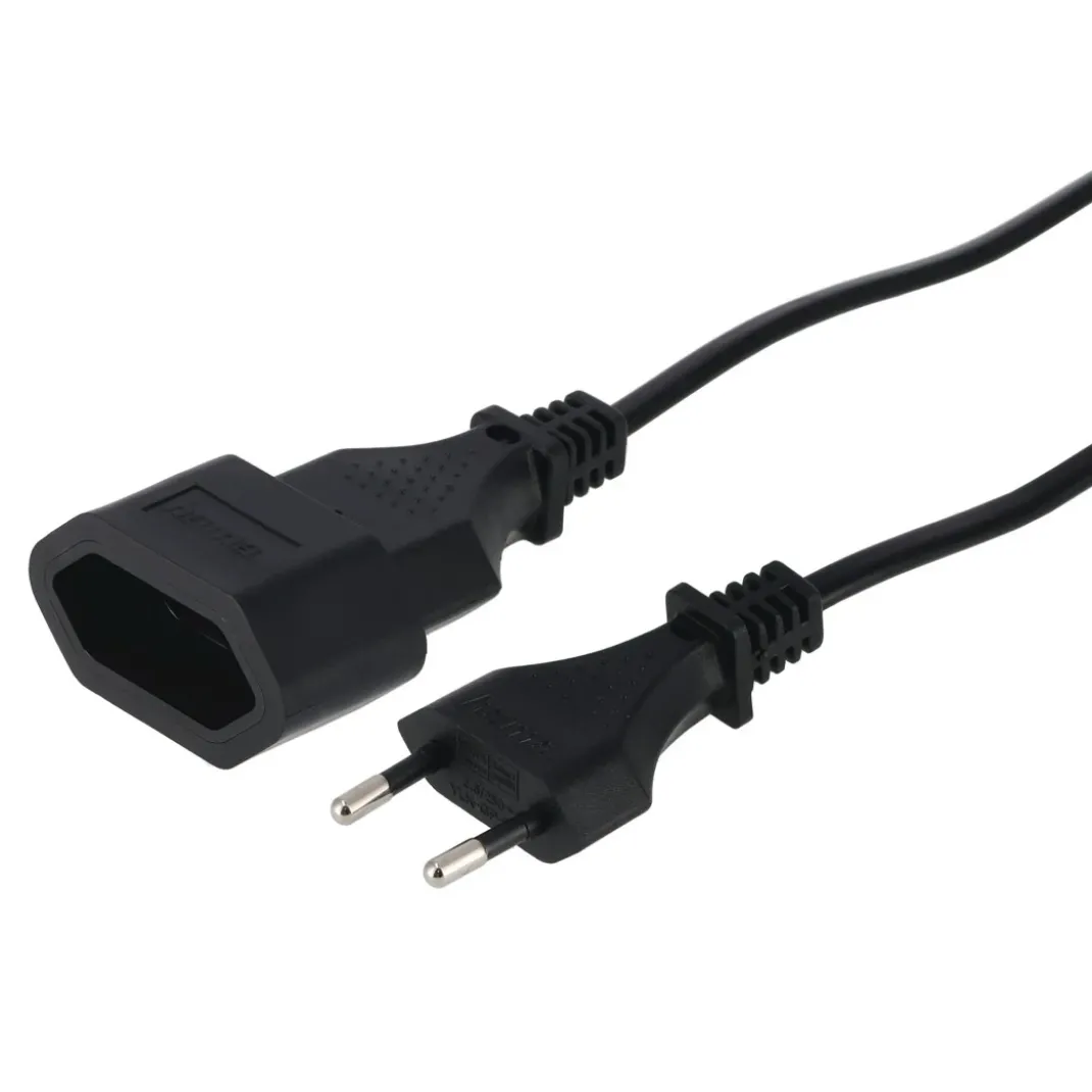 Verlängerungskabel mit Eurostecker, für innen, 5 m, Schwarz