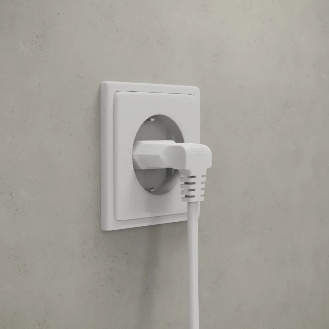 Verlängerungskabel mit gewinkeltem Eurostecker, für innen, 3 m, Weiß