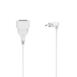 Verlängerungskabel mit gewinkeltem Eurostecker, für innen, 3 m, Weiß