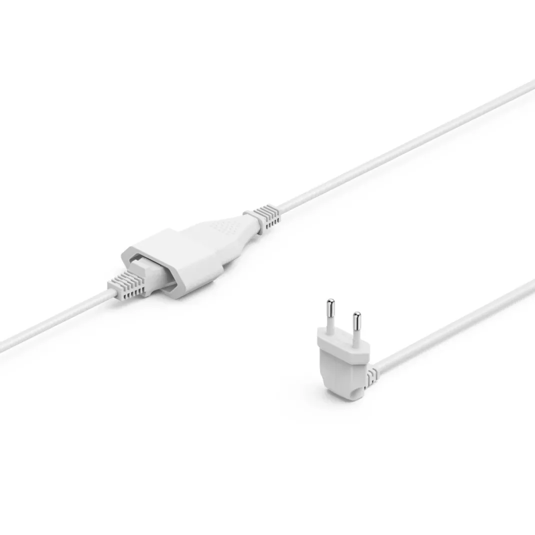 Verlängerungskabel mit gewinkeltem Eurostecker, für innen, 3 m, Weiß