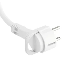 Verlängerungskabel mit Schutzkontakt, Flachstecker, für innen, 2 m, Weiß