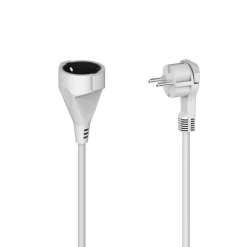 Verlängerungskabel mit Schutzkontakt, Flachstecker, für innen, 3 m, Weiß