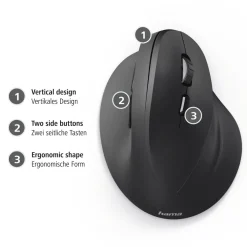 Vertikale, ergonomische Funkmaus