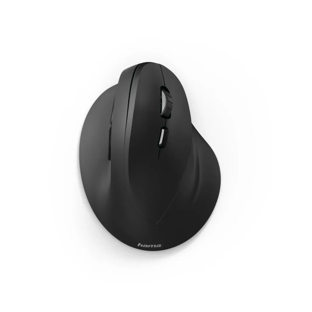 Vertikale, ergonomische Funkmaus "EMW-500", 6 Tasten, Schwarz