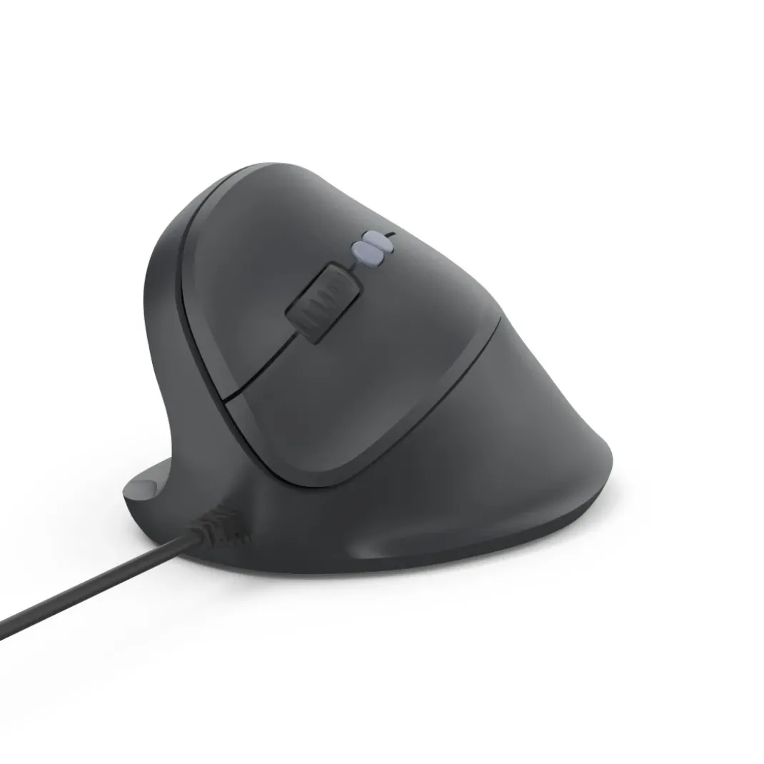 Vertikale, ergonomische Linkshänder-Maus "ECM-500L", mit Kabel, optisch, SW