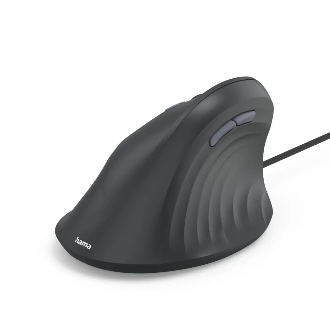 Vertikale, ergonomische Linkshänder-Maus "ECM-500L", mit Kabel, optisch, SW