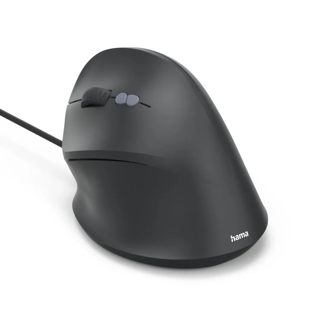Vertikale, ergonomische Linkshänder-Maus "ECM-500L", mit Kabel, optisch, SW