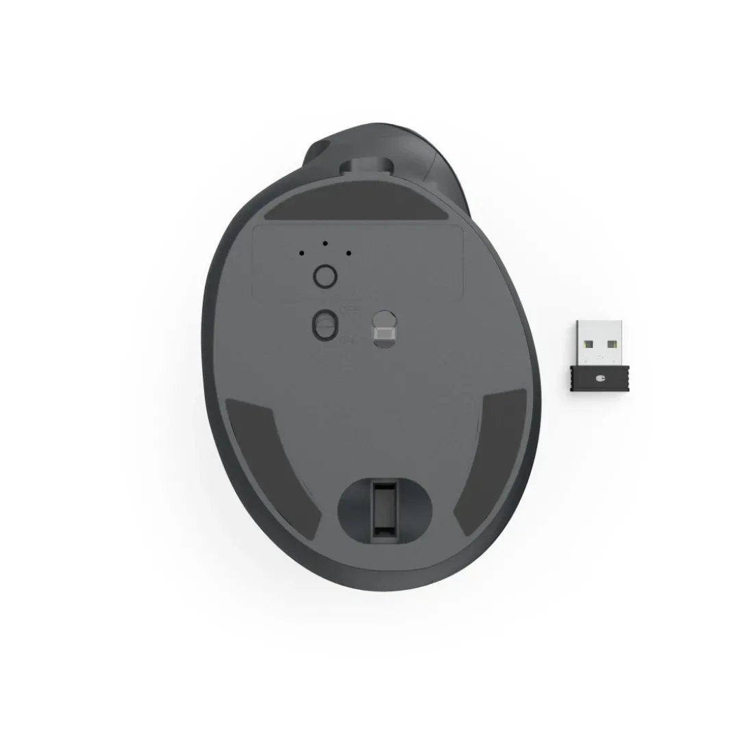 Vertikale, ergonomische Linkshänder-Maus "EWM-600L", Multi Device, Schwarz