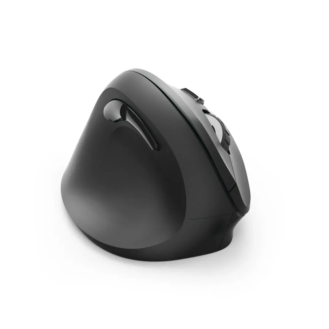 Vertikale, ergonomische Linkshänder-Funkmaus "EMW-500L", 6 Tasten, Schwarz