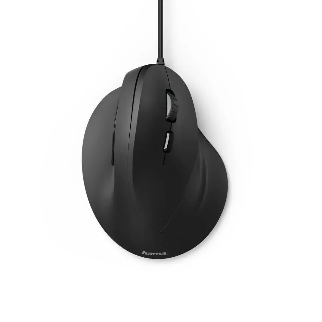 Vertikale, ergonomische Maus "EMC-500", kabelgebunden, 6 Tasten, Schwarz