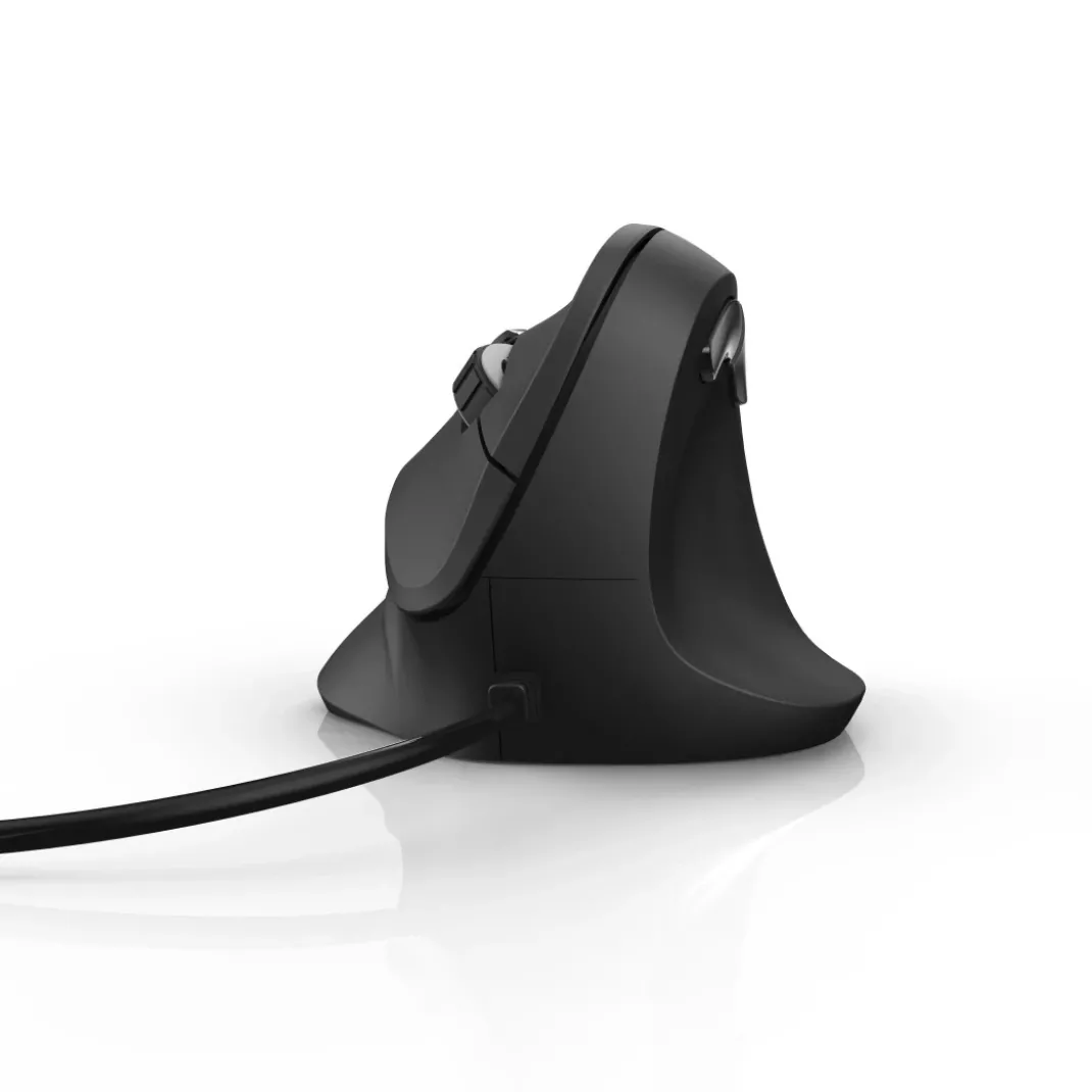 Vertikale, ergonomische Maus "EMC-500", kabelgebunden, 6 Tasten, Schwarz