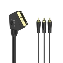 Video-Kabel, Scart-Stecker - 3 Cinch-Stecker (Video/Stereo), 1,5 m