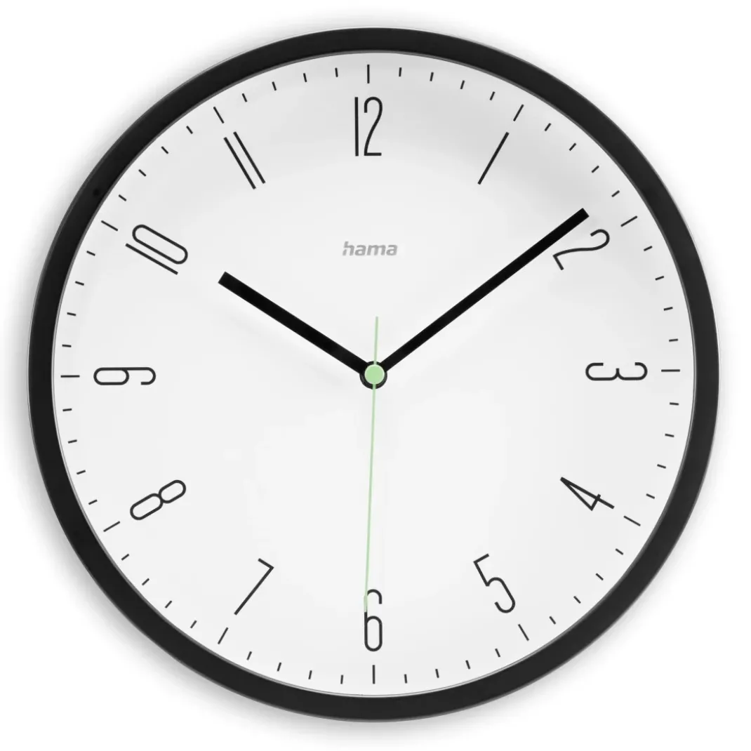Wanduhr "Capri", Quarzuhr, analog, modern, Ø 25 cm, Schwarz