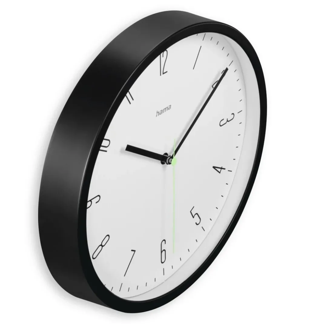 Wanduhr "Capri", Quarzuhr, analog, modern, Ø 25 cm, Schwarz
