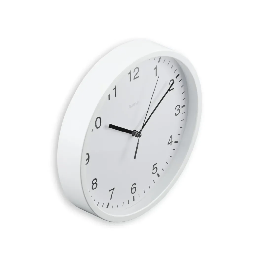 Wanduhr "Elba", Ø 25 cm, ohne Ticken, Weiß