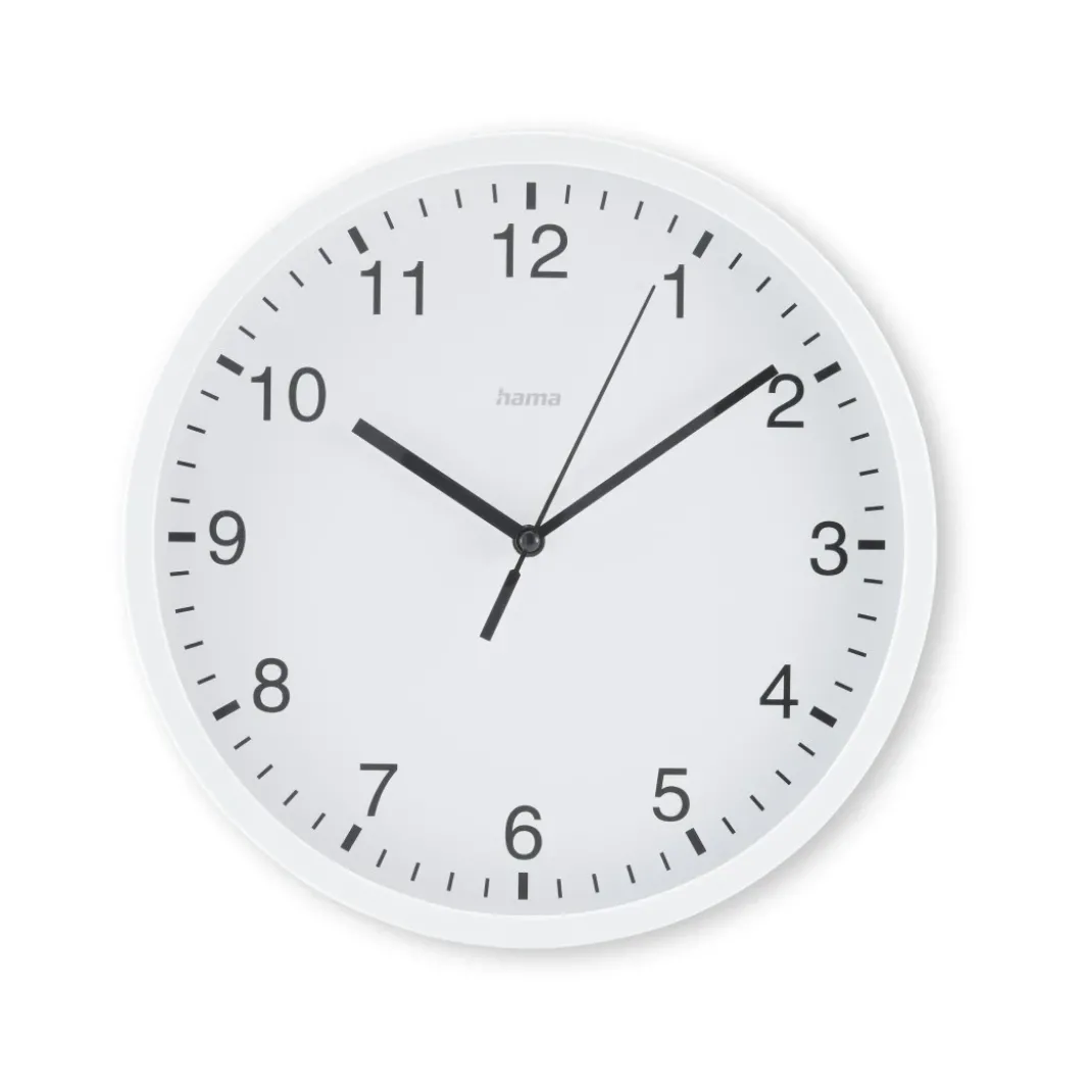 Wanduhr "Elba", Ø 25 cm, ohne Ticken, Weiß
