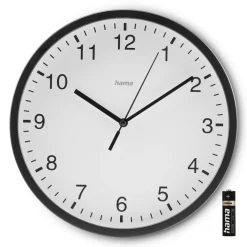 Wanduhr "Elba", Ø 25 cm, ohne Ticken, Schwarz