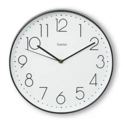 Wanduhr "Korsika", Ø 30 cm, ohne Ticken, Schwarz/Weiß