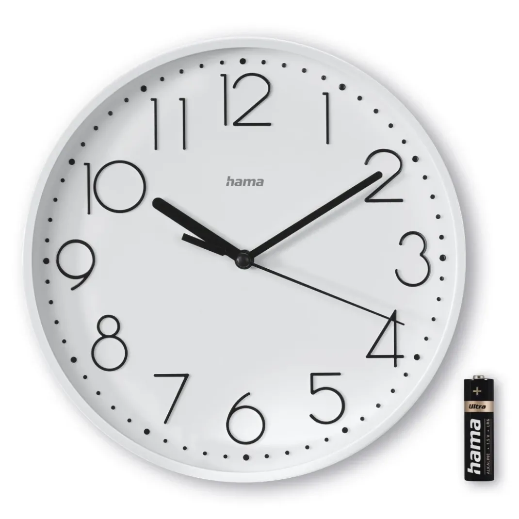 Wanduhr "Salina", Ø 22 cm, ohne Ticken, Weiß