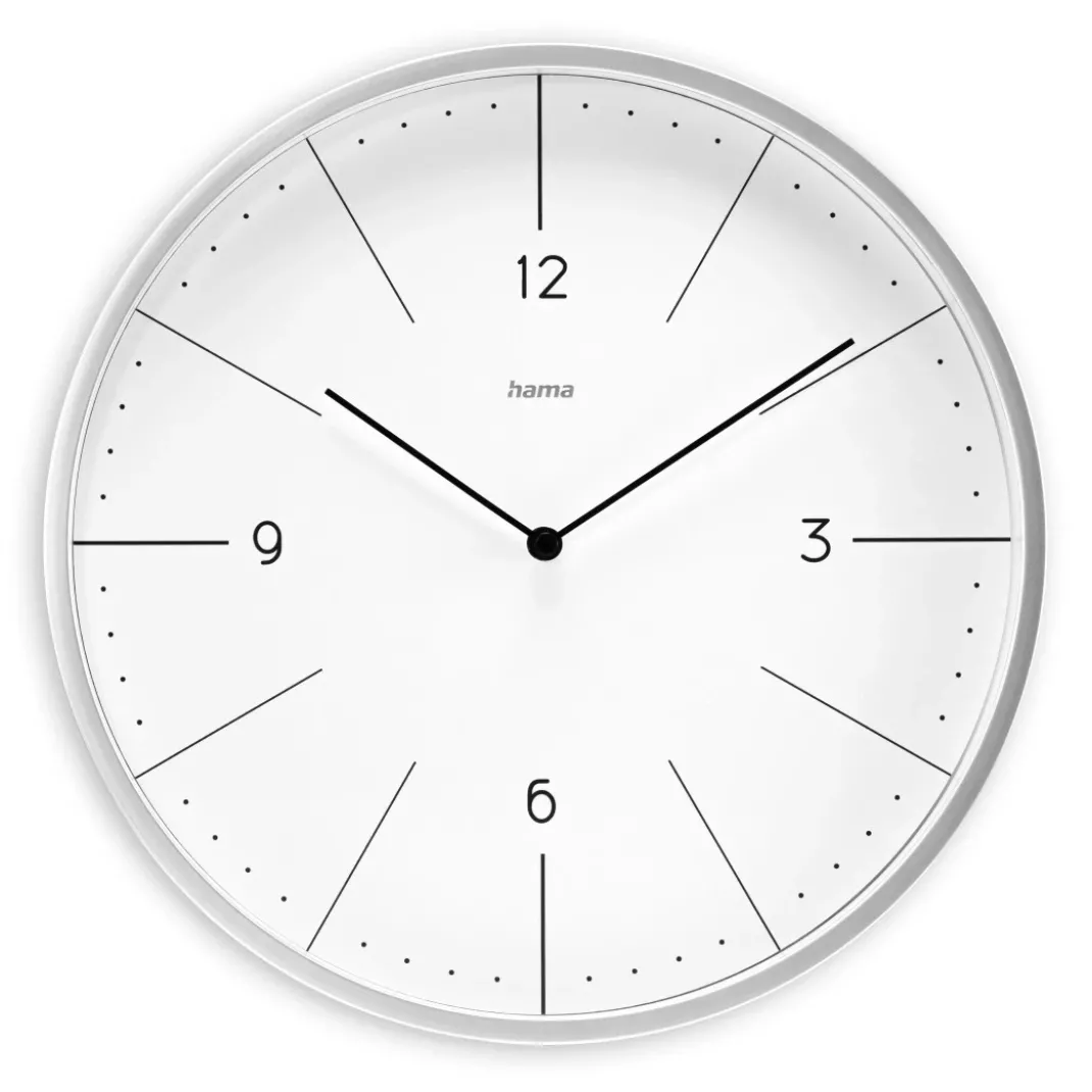Wanduhr "Sardinien", Quarzuhr, ohne Ticken, analog, Ø 30 cm, Grau
