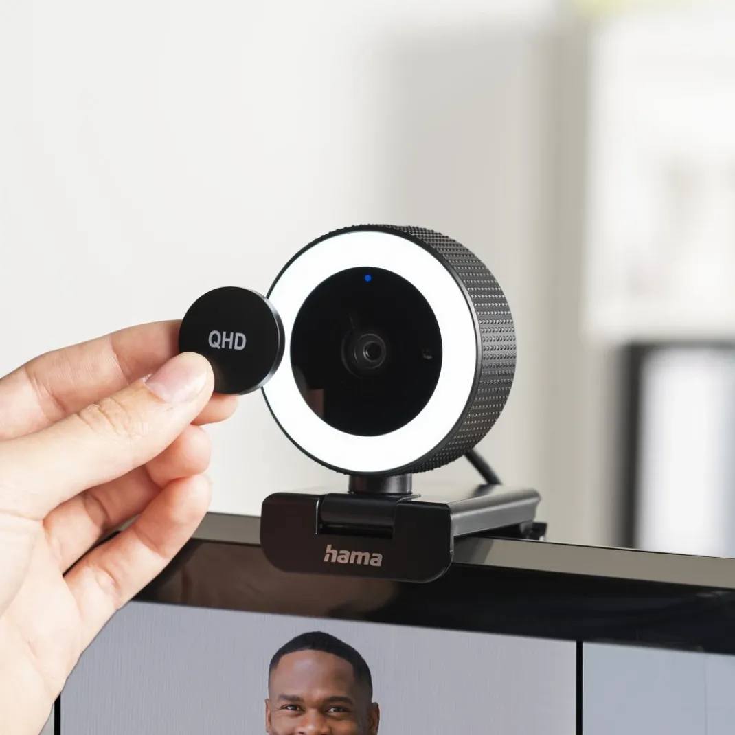 Webcam mit Ringlicht "C-850 Pro", QHD 2K, mit Mikrofon, Fernbedienung, LED