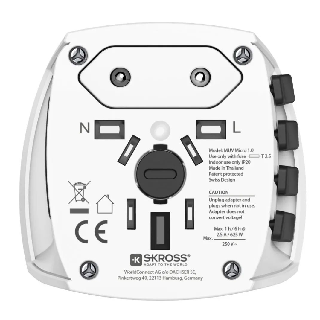 Weltreiseadapter "MUV Micro", 2-polig