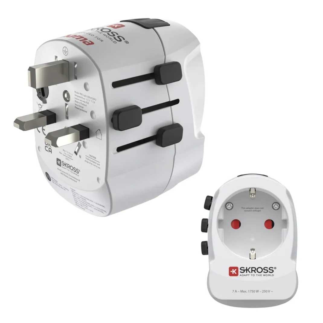 Weltreiseadapter "Pro Light AC 30PD", 3-polig, 1x USB-C, 1x USB-A, 30 W