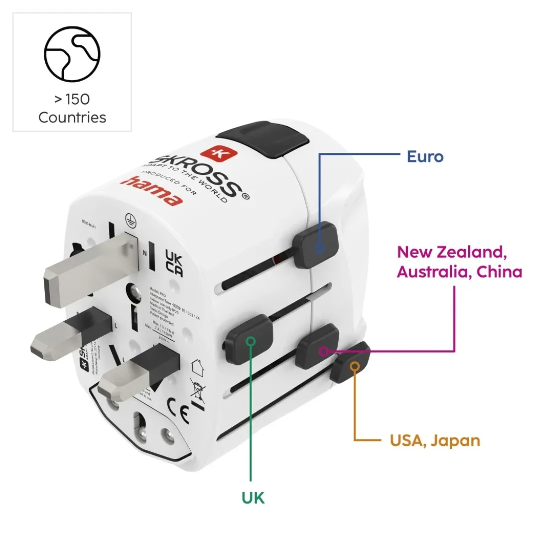 Weltreiseadapter "World Travel Pro", 3-polig