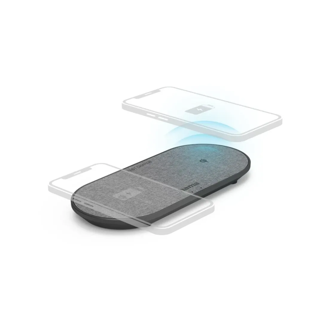 Wireless Charger "QI-FC10 DUO", 10 W, kabelloses Smartphone-Ladepad, Schw.