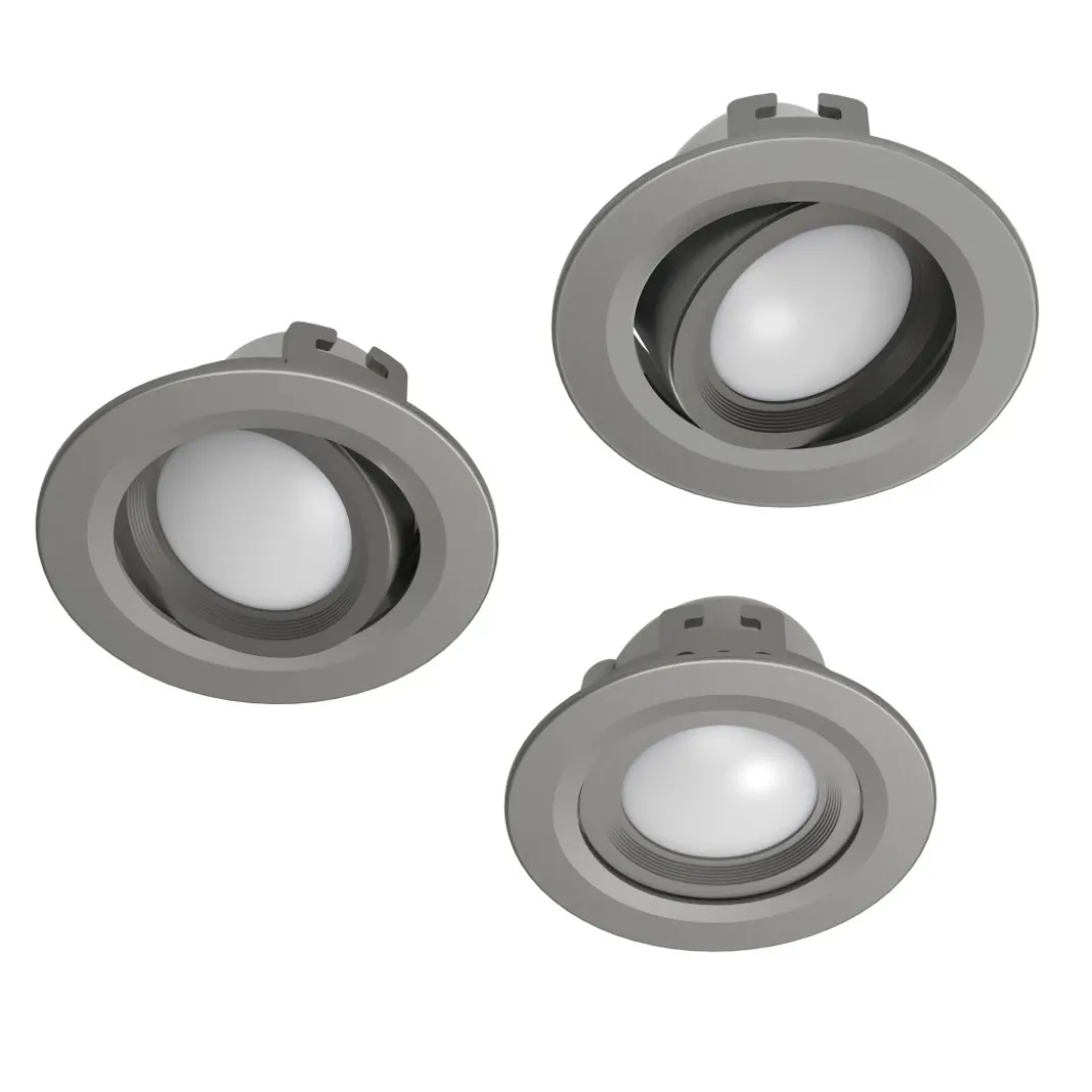 WLAN LED-Einbauspot, 5W, per Sprache/App steuern, verstellbar, 3er, S-Nick.