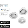 WLAN LED-Einbauspot, 5W, per Sprache/App steuern, verstellbar, 3 St., Weiß