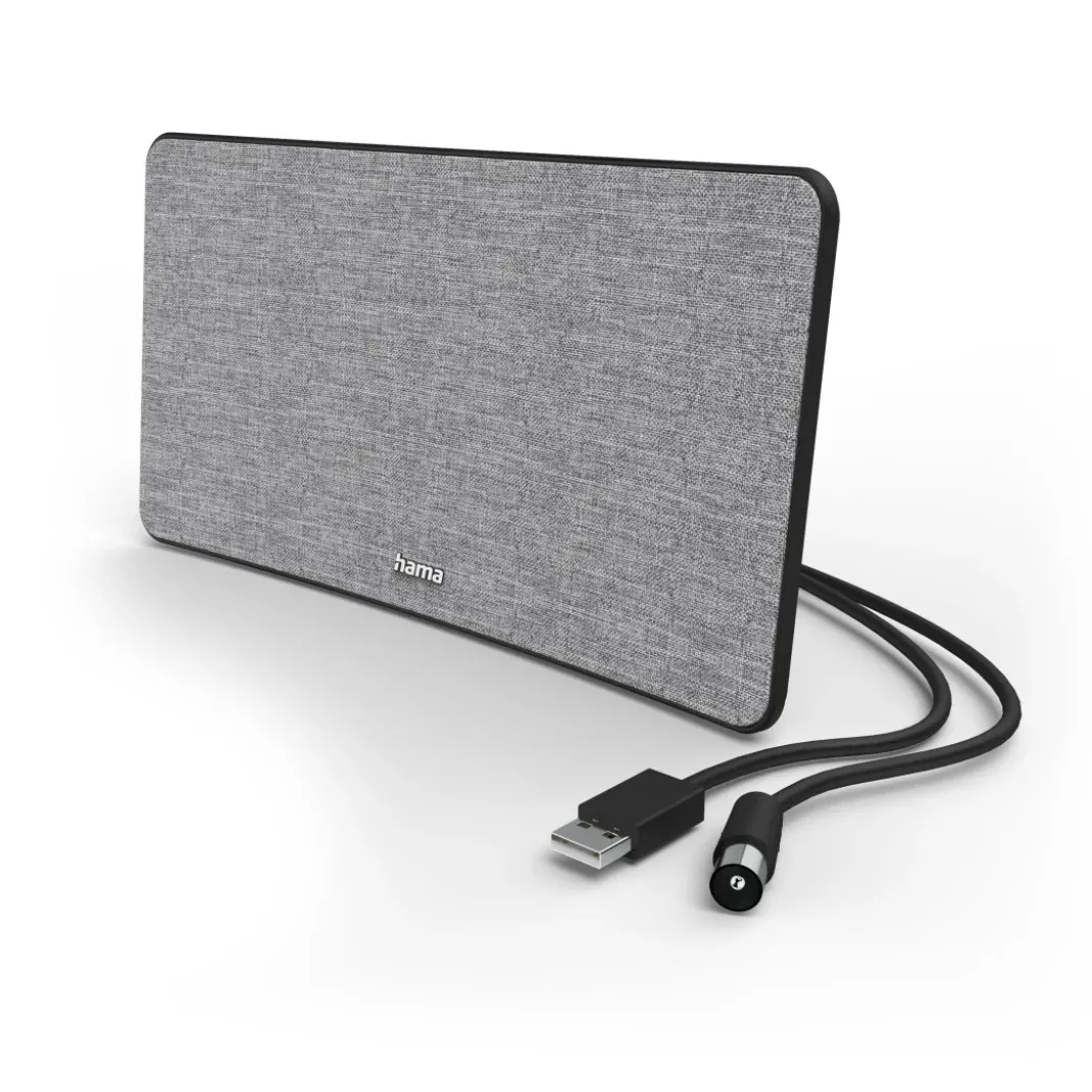 Zimmerantenne "Stoff-Design", DVB-T2, aktiv, Grau/Schwarz